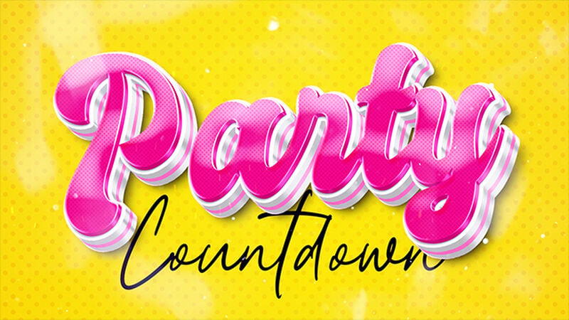 Retro Bright Party Vibes Countdown